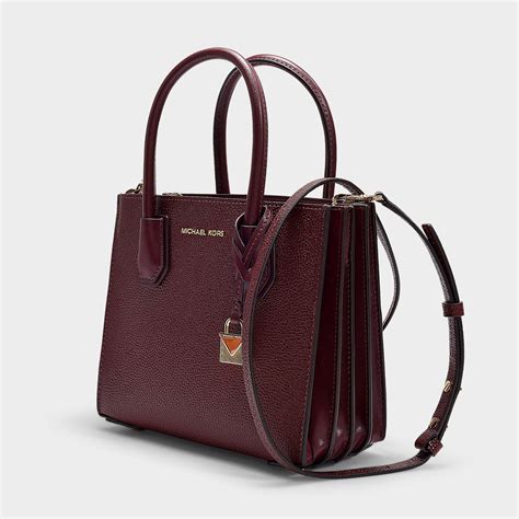 michael kors mercer grained leather shoulder bag|shoulder bag Michael Kors outlet.